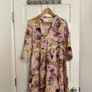 Anthropologie floral long sleeve dress. Like new. Size XS